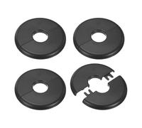 M METERXITY 4-Pack Wall Split Flange, pour 0.8 Inch/20mm OD Pipe ABS Escutcheon Plate Round Self-Adhesive Plumbing Cover Plates pour Water Pipe/Faucet [Black]