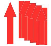 M METERXITY 4-Pcs Arrow Sticker, 12 x 4 Inch/ 300 x 90 mm PVC Waterproof Self-Adhesive Directional Arrows Removable Directional Floor Decal Stickers pour Wall Marking/Road Sign [Red]
