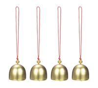 M METERXITY 4 Pcs Cloches Suspendues, Petites Cloches Décoratives Carillons Éoliens Cloche Vintage Clochettes pour Décoration de Noël/Maison/Fenêtre/Porte/Jardin, Pendentif [Doré, Rouge]