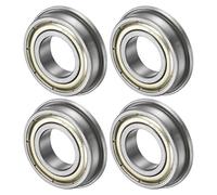 M METERXITY 4-Pcs F6901ZZ Roulement À Billes À Bride, 12 x 24 x 6mm Double Métal Blindé Acier Chromé (GCr15) Roulements À Bride Pour Wheelbarrow/Printer/Fax Machines/Power Tools