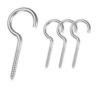 M METERXITY 4-Pcs Hooks Screw, M3 304 Acier Inoxydable Lourd Pitons À Vis Auto-Taraudeuse Pour Meubles En Bois/Accrochage D'œuvres D'art/Sécurisation De Câbles, attaches De Plafond [Silver]