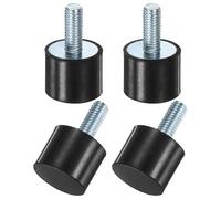 M METERXITY 4-Pcs Supports En Caoutchouc D25mmxH20mm Male Isolateurs De Vibrations Cylindriques Amortisseurs De Chocs Avec Tiges Filetées M8 x 20mm Pour Compresseur D'Air