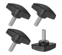 M METERXITY 4 Pcs Vis à Oreilles, M6x16mm Boutons à Ailettes en T, Bouton de Serrage à Poignées en T en Plastiqueb pour Travail du Bois/Machines, Vis à Oreilles à Filetage de Serrage [Noir]