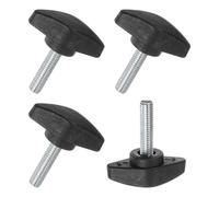 M METERXITY 4 Pcs Vis à Oreilles, M6x25mm Boutons à Ailettes en T, Bouton de Serrage à Poignées en T en Plastiqueb pour Travail du Bois/Machines, Vis à Oreilles à Filetage de Serrage [Noir]