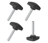 M METERXITY 4 Pcs Vis à Oreilles, M6x40mm Boutons à Ailettes en T, Bouton de Serrage à Poignées en T en Plastiqueb pour Travail du Bois/Machines, Vis à Oreilles à Filetage de Serrage [Noir]