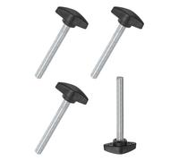 M METERXITY 4 Pcs Vis à Oreilles, M8x60mm Boutons à Ailettes en T, Bouton de Serrage à Poignées en T en Plastiqueb pour Travail du Bois/Machines, Vis à Oreilles à Filetage de Serrage [Noir]