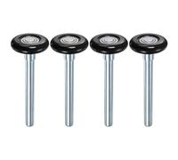 M METERXITY 4 Roulettes De Porte De Garage En Nylon, 1.8"/ 46mm Roues Silencieuses Pour Porte De Garage 4.72"/ 120mm Tige, Haute Charge 6200zz 8 Billes Roulement De Precision Scelle [Noir]