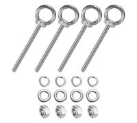 M METERXITY 4-Sets Boulons à œil en acier inoxydable M6x80mm Boulon à œil à épaulement pour levage avec écrous et rondelles Filetage mâle Anneau à œil à épaulement Longueur 3.15 Inch