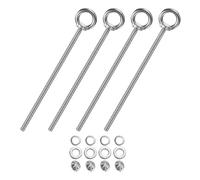 M METERXITY 4-Sets Boulons A Oeil En Acier Inoxydable M8x200mm Avec Epaulement Pour Levage Avec Ecrous Rondelles Filetage Male Anneau A Oeil Avec Epaulement Longueur 7.87 Pouce