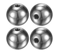 M METERXITY 4Pcs Poignées À Bille Filetées Femelle, M6x25mm 304 Acier Inoxydable Capuchon À Bille Filetée Femelle Pour Luminaires/Machines/DIY, Couvercle Solide Rond De Vis [Argent]