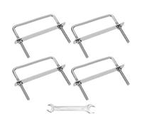 M METERXITY 4Pièces Kit De U-Boulons Carrés M8x80x70mm Argent | U-Boulons Carrés En Acier Inoxydable 304 Avec Plaques De Cadre Écrous Rondelles Et Clé, Pour Ski/Planche/Bateau À Voile