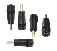 M METERXITY 5-Pack Connecteurs d'alimentation DC 5.5x2.1mm Femelle vers 4.0x1.7mm Male Adaptateur de Fiche Barillet en Cuivre Naturel pour Laptops/Trail Cameras Connecteurs de Prise DC Jack