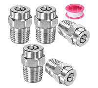 M METERXITY 5 Pack Surface Clean Tips - Buses De Nettoyage À 40 Degrés 1/4" NPT Mâle Pour Nettoyeur Haute Pression, Remplacement De Buse, D'étanchéité, Pour Pistolets À Eau (Orifice De 1mm)