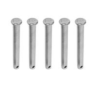 M METERXITY 5 Paquet Chape Goupilles - Plat Tête Inox Acier Rond Chape Goupilles Fixation, Anti Résistance, Appliquer à Mécanique Réparation (M8 x 80mm, Argent Ton)