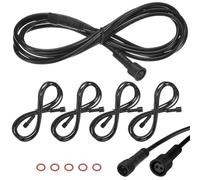 M METERXITY 5-Pcs Câble D'extension Étanche, Cordons D'extension 2 Broches 6.56 Ft/2m avec Connecteurs Mâle Et Femelle 22AWG IP67 pour Projecteurs Extérieurs/LED Deck Lights [Black]