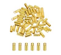 M METERXITY 50-Pack coque Pour Extrémités De Cordon À Franges, 3mm ID Cuivre Collé Dans Barillet En Cuir coque Pour Extrémités Kumihimo Pour Fabrication De joyaux [Ton Or]