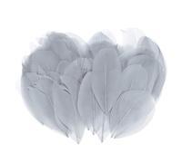 M METERXITY 50-Pack Plumes d'oie, 1.6-3 Pouce / 4-8cm en Vrac Plumes d'oie Naturelles pour Artisanat/Mariage/Attrape-Reves/Decorations DIY Artisanales[Gris]