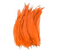 M METERXITY 50-Pack Plumes Naturelles De Queue De Coq, 10-12 Pouces / 25-30cm De Longueur pour Bricolage/Mariage/Attrape-Reves/Decorations Artisanales DIY [Orange]