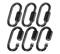 M METERXITY 6-Pack Chain Quick Links, M3.2 en Fer Electroplaqué 1.45 Pouce Connecteur De Chaîne Lourd Equipment/Hiking/Hammock Hanging, Capacité De Charge 33Lbs Clips De Verrouillage À Vis