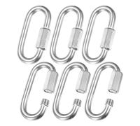 M METERXITY 6-Pack Maillon Rapide De Chaine, M10 3/8 Acier Inoxydable 304 Maillon Forme De D pour Balancoire/Camping/Randonnee/Sac A Dos, Anneau A Vis A e Torsion [Argent]