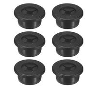 M METERXITY 6-Pack Passe-Câbles En Caoutchouc Pour Câblage 22mm Passe-Câble De Bureau Double Face Flexible Passe-Câble Pour Câbles/Fils Couverture De Trou De Bureau [Noir]