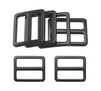 M METERXITY 6-Pack Tri Glide Metal Buckles, 1-1/2 Inch Zinc Alloy Slider Belt Strap Adjuster pour Strap Keeper/Bag Straps/Dog Collars, Webbing Strap Buckles [Black]