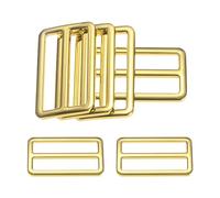 M METERXITY 6-Pack Tri Glide Metal Buckles, 1 Inch Zinc Alloy Slider Belt Strap Adjuster pour Strap Keeper/Bag Straps/Dog Collars, Webbing Strap Buckles [Golden]