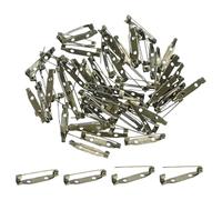 M METERXITY 60-Pack Bar Pins, 1.2 inch Brooch Pin Backs Safety Clasp pour Badges/Name Tags/Corsage/DIY Crafting Sewing Fabric, Metal Boutonnieres Locking Pin-Backing [30mm, Bronze Tone]
