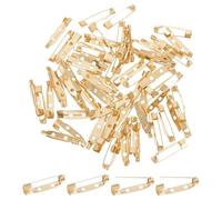 M METERXITY 60-Pack Broches À Barres, Fermoirs De Sécurité pour Badges/Étiquettes Nominatives/Corsages/Bricolage Couture Tissu, Boutonnières Métalliques À Fermoir [25mm, Or Clair]