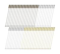 M METERXITY 60-Pack Épingle Broche, 2.8" Épingle Longue en Cuivre avec Œillet Et Embouts pour DIY Vêtements/Accessoires/Cravate/Chapeau/Écharpe, Épingles À Tête Plate Droite [Argent/Or/Bronze]