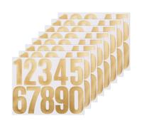 M METERXITY 8 Feuilles d'Autocollants avec Chiffres, 7,6cm Vinyle 0-9 auto-Adhésif autocollants Étanches pour Numéros de Boîte aux Lettres pour Maison/Panneau/Adresse [80 Pièces, Doré]