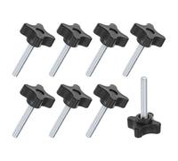 M METERXITY 8-Pack Star Clamping Knobs, M6x40mm Male Thread Hand Tightening Screw Pour Machinery/Electronic/Furniture/Umbrella Base, Machine Handle Replacement [53mm, Black]