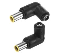 M METERXITY Adaptateur de Connecteurs DC 2-Pack, Mâle DC 8mm vers Femelle DC 5.5mm x 2.1mm, Angle de 90 Degrés, Connecteur Jack en Cuivre pour Station d'Énergie Portable/Générateurs Solaires