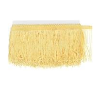 M METERXITY Bordure à franges en polyester tressé pour loisirs créatifs, robe latine, décoration d'abat-jour, robe de mariée, couture, fil à franges de vêtements [doré] 4,6 m x 10,2 cm