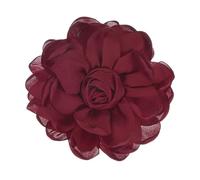 M METERXITY Broches et épingles en forme de rose pour femme épingles à cheveux en satin délicat grandes fleurs de camélia pour mariage fêtes vêtements joyaux [10 cm rouge bordeaux]