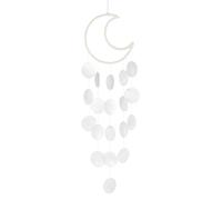 M METERXITY Carillon Éolien en Coquillage pour l'Extérieur, Carillon Éolien en Coquillage Lune Verre de Mer Carillon Éolien en Coquillage pour l'Extérieur, Carillon Éolien Artisanal [Blanc]