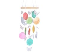 M METERXITY Carillon Éolien en Coquillage pour l'Extérieur, Carillon Éolien en Coquillage Papillon, Carillon Éolien en Coquillage en Verre de Mer, Carillon Éolien Artisanal [Coloré]
