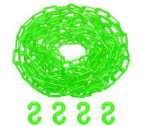 M METERXITY Chaine De Barriere En Plastique, Longueur De 24 Pieds Chaine De Securite Verte Impermeable Avec Attache En S Pour Controle De Foule/Ascenseur/Parking/Allee