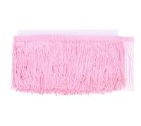 M METERXITY Chainette Fringe Trim, 10 Yards De 4" Polyester Tresse Frange Pour DIY Artisanat/Robe Latine/Abat-Jour Decoration/Robe De Mariage/Couture/Fil Frange Tissu [Rose Moyen]