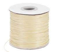 M METERXITY Corde en Polyester ciré, 175 Yards 0.8mm Fil à Perles ciré avec Bobine pour Fabrication de Bijoux/DIY Artisanat Fait Main/Colliers/Bracelets, Fil macramé pour Bracelet [Beige]