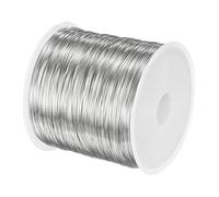 M METERXITY Fil de joyauterie 0.4mm, fil métallique 26 gauge 328FT fil de cuivre pour création de joyaux/plantation/tissage/bricolage DIY, fils métalliques souples [100M, argent]
