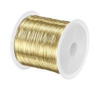 M METERXITY Fil De joyaux 0.2mm, Fil De Bricolage 32 Gauge 328FT Fil De Perlage Cuivre pour Fabrication De joyaux/Plantation/Tissage/Bricolage DIY, Fils Métalliques Souples [100M, Ton Or]