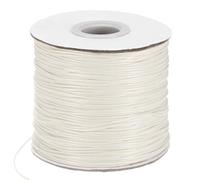 M METERXITY Fil Polyester Cire, 160m 0.8mm Fil A Perles Cire avec Bobine pour Creation De Bijoux/DIY Artisanat Main/Bracelets/Colliers, Fil Macrame Bracelet [Blanc Naturel]