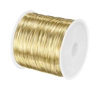 M METERXITY Fil pour joyaux 0,4mm, fil métallique 26 gauge 328FT fil de cuivre pour la fabrication de joyaux/plantation/tissage/bricolage DIY, fils métalliques souples [100M, or]