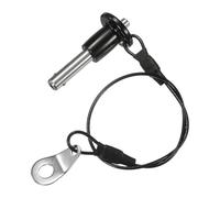 M METERXITY Goupille de Verrouillage à Bille à Bouton-Poussoir, 6mm Diamètre, 15mm Longueur d'Utilisation Broches de Verrouillage à Dégagement Rapide avec Câble Longe [Acier Inoxydable 304]