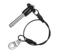 M METERXITY Goupille de Verrouillage à Bille à Bouton-Poussoir, 6mm Diamètre, 25mm Longueur d'Utilisation Broches de Verrouillage à Dégagement Rapide avec Câble Longe [Acier Inoxydable 304]