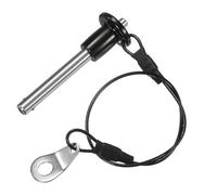 M METERXITY Goupille de Verrouillage à Bille à Bouton-Poussoir, 6mm Diamètre, 35mm Longueur d'Utilisation Broches de Verrouillage à Dégagement Rapide avec Câble Longe [Acier Inoxydable 304]
