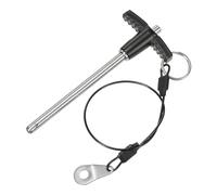 M METERXITY Goupille de Verrouillage de Poignée T, 6mm Diamètre, 80mm Long d'Utilisation Bouton-Poussoir Goupilles Verrouillage à Dégagement Rapide avec Câble Longe [Acier Inoxydable 304]