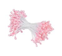 M METERXITY Kit de 150 Étamines de Fleurs Artificielles, 3mm Mini Double Heads Flower Stamens Pistil, Étamines pour la Fabrication de Fleurs/Bricolage de Couronnes [Orange Rose]