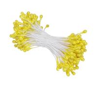 M METERXITY Kit de 150 Étamines de Fleurs Artificielles, 3mm Mini Double Heads Flower Stamens Pistil, Étamines pour la Fabrication de Fleurs/Bricolage de Couronnes [Jaune]